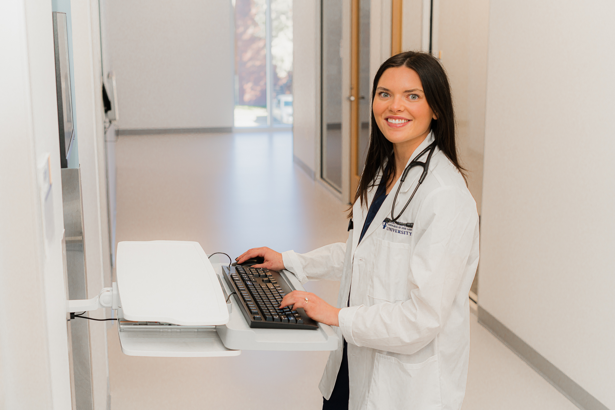 PA Student on computer